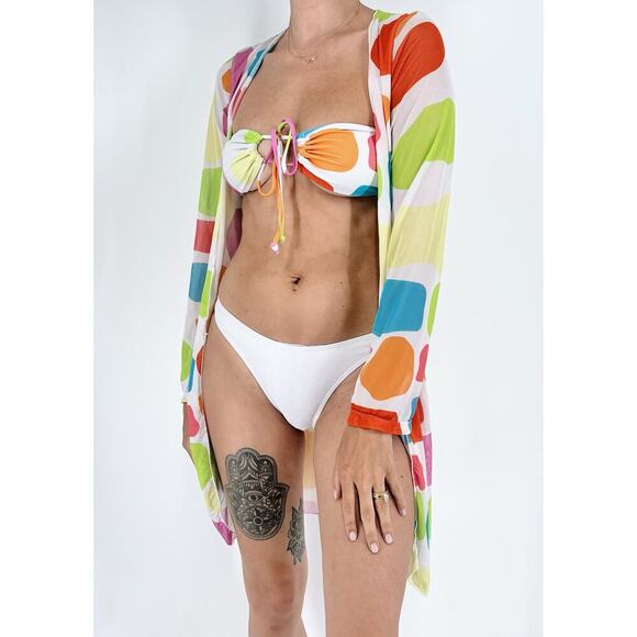 Women's Dot Bikini Set with Duster Cover Up Size Small - Picture 1 of 5